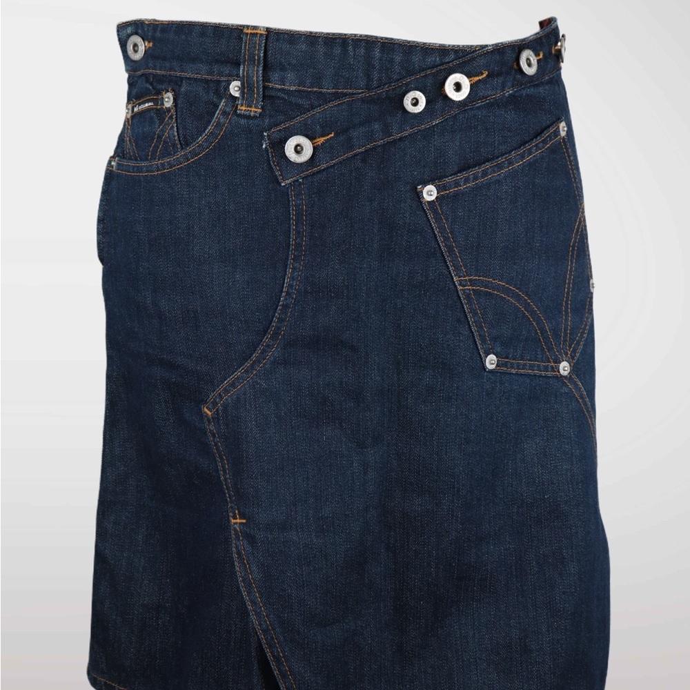 Dolce & Gabbana Dark Blue Denim Reconstruction Midi Skirt